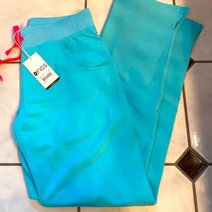 Figs NEON BLUE kade scrub pants XS NWT